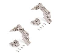 Emuca - Pack de 2 bisagras de cazoleta Ø35mm 165° cierre suave para puerta semi-solapada y suplementos Euro con regulación excéntrica