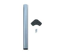 EMUCA - Pata de Mesa Regulable Ø60x870mm, Kit de 1 Pata de Escritorio, Acero, Altura Regulable 870-890mm, Acabado Gris Metalizado