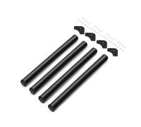 EMUCA - Patas de Mesa Regulables Ø60x710mm, Kit de 4 Patas de Escritorio, Acero, Altura Regulable 710-730mm, Color Negro