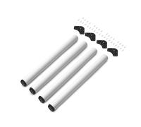 EMUCA - Patas de Mesa Regulables Ø60x710mm, Kit de 4 Patas de Escritorio, Acero, Altura Regulable 710-730mm, Color Blanco