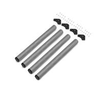 EMUCA - Patas de Mesa Regulables Ø60x710mm, Kit de 4 Patas de Escritorio, Acero, Altura Regulable 710-730mm, Acabado Gris Metalizado