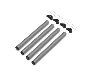 Emuca - Patas de mesa regulables Ø60x830mm, Kit de 4 patas de escritorio, Acero, altura regulable 830-850mm, pintado aluminio