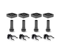 EMUCA - Patas para Mueble de Cocina con Base Cuadrada, Pies de plástico para Muebles Color Negro, Lote de 4 pies Regulables de Alto 150mm