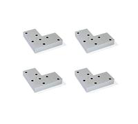 Emuca - Patas para mueble, pies de plástico para muebles gris metalizado, pack de 4 patas alto 12 mm