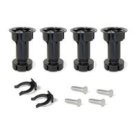 EMUCA - Patas Regulables para Muebles de Cocina o baño, Pack de 4 pies Negros con Accesorios de Montaje, H 120mm