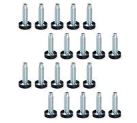 Emuca - Pie nivelador articulado para mueble, rosca M10x55mm, Lote de 20 piezas