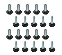 Emuca - Pie nivelador para mueble, rosca M8x30mm, Lote de 20 piezas