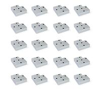 EMUCA Pies para muebles de plástico gris metalizado, Patas para mueble, Lote de 20 pies de altura 15 mm