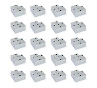 EMUCA Pies para muebles de plástico gris metalizado, Patas para mueble, Lote de 20 pies de altura 45 mm