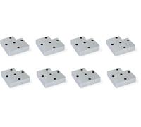 EMUCA Pies para Muebles de plástico Gris Metalizado, Patas para Mueble, Lote de 4 pies de Altura 15 mm (Paquete de 2)