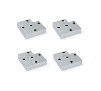 EMUCA Pies para muebles de plástico gris metalizado, Patas para mueble, Lote de 4 pies de altura 15 mm