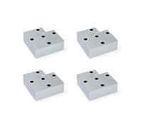 EMUCA Pies para muebles de plástico gris metalizado, Patas para mueble, Lote de 4 pies de altura 30 mm
