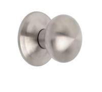 EMUCA - Pomo para puerta de entrada, Modelo Bowler, Tirador Ø70mm para puerta principal, Acero inoxidable, Níquel satinado
