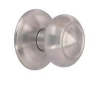 Emuca - Pomo para puerta de entrada, Modelo Fedora, Tirador Ø70mm para puerta principal, Acero inoxidable, Níquel satinado