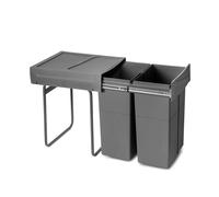 Emuca Recycle 2x25L Contenedor de reciclaje extraíble gris antracita