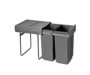 Emuca Recycle 2x25L Contenedor de reciclaje extraíble gris antracita