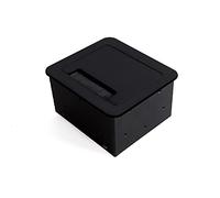 Emuca - Regletas Enchufe, Regleta multienchufe retráctil para empotrar en la Mesa, Base de enchufes multiconector (Enchufe EU Tipo F, USB y HDMI), 145x130mm, Negro
