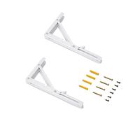 Emuca Soportes plegables para estante 303 mm, Lote de 2, Carga máx. 50 kg, Pintado blanco, Acero