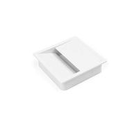 Emuca - Tapa pasacables para encastrar en escritorio/mesa, organizador de cables para mueble, varias medidas y acabados (85x85mm (1 un), Blanco)