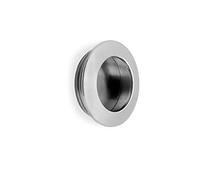 EMUCA - Tirador empotrado circular Ø41mm para muebles, tirador uñero para cajones y armarios, color moka, Lote de 10