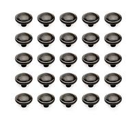 Emuca - Tirador para mueble, pomo para cajón, Zamak, Acabado negro, Set de 25