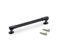 EMUCA - Tirador para mueble Suez, intereje 160 mm, Pintado negro, Aluminio, 20 ud.