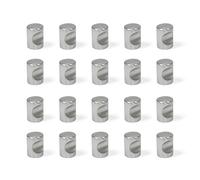 Emuca - Tirador para muebles, pomo para cajón, armario, mueble de cocina, baño, dormitorio y oficina, Ø20mm, Zamak (20 un, Niquel satinado)