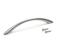 EMUCA - Tirador para Muebles, Tirador para cajón, Armario, Mueble de Cocina, baño, Dormitorio y Oficina, CC 128mm, niquel Satinado