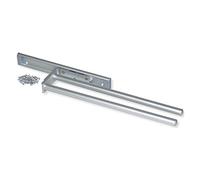 Emuca - Toallero Extensible 2 Brazos, Colgador de Toallas para baño o Cocina de Aluminio anodizado Mate, 440mm de Largo
