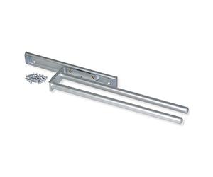 Emuca - Toallero Extensible 2 Brazos, Colgador de Toallas para baño o Cocina de Aluminio anodizado Mate, 440mm de Largo