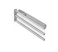 Emuca - Toallero Extensible, 3 Brazos, Colgador de Toallas para baño o Cocina, 440 mm, Aluminio, Anodizado Mate