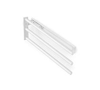 Emuca - Toallero Extensible, 3 Brazos, Colgador de Toallas para baño o Cocina, 440 mm, Aluminio, Blanco
