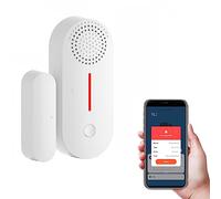 eMylo - Alarma de casa inalámbrica, sensor de puerta WiFi con mando a distancia, alarma luminosa, temporizador, no requiere concentrador, funciona con alarma antirrobo de la casa