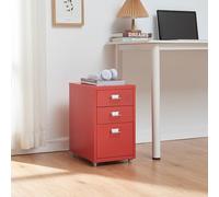 Archivador móvil kökar acero 48x28x41 cm - rojo [en.casa]