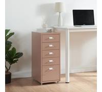 Archivador móvil kökar con 5 cajones 69x28x41 cm acero - marrón claro [en.casa]