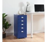 Archivador móvil kökar con 5 cajones 69x28x41 cm acero - azul [en.casa]