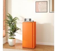 [en.casa] Armario de Oficina Burlöv Archivador de Estudio con 2 Estantes Regulables en Altura Mueble de Oficina con 1 Puerta y 3 Compartimentos Acero 88 x 40 x 35 cm - Naranja