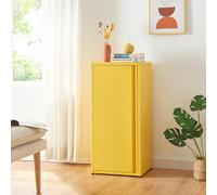 Armario metálico "Burlöv" con 1 puerta y 2 estantes, de acero, con dimensiones de 88 x 40 x 35 cm, color amarillo