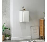 [en.casa] Armario de Pared Burlöv Archivador Mural con 1 Estantes Regulable en Altura Mueble de Oficina con 1 Puerta Acero 50 x 33 x 35 cm - Blanco