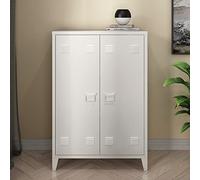 Armario de oficina oripää con 2 estantes regulables acero 110x75x33 cm - blanco [en.casa]