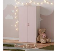 Armario ropero infantil sandnes 123x60x40 cm - blanco/rosa [en.casa]