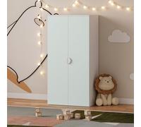 Armario ropero infantil sandnes 123x60x40 cm - blanco/verde menta [en.casa]