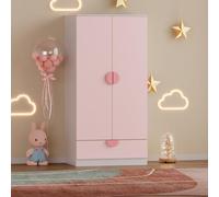 Armario ropero infantil sandnes con cajón 123x60x40 cm rosa [en.casa]