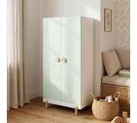 Armario ropero infantil vaarentaa 2 puertas 126x60x41cm - verde menta [en.casa]