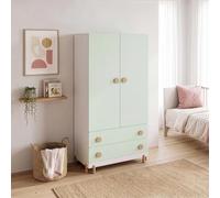 Armario ropero infantil vaarentaa con 2 cajones 156x80x41cm - verde menta [en.casa]