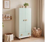 Armario ropero infantil vaarentaa con cajón 126x60x41cm - verde menta [en.casa]