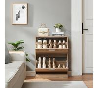 Zapatero sykkylven con 2 puertas 81x63x24 cm - roble sonoma [en.casa]