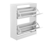 Mueble zapatero sykkylven con 2 puertas aglomerado 63 x 24 x 81cm - blanco [en.casa]