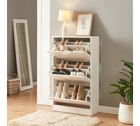 Zapatero sykkylven con 3 puertas 103x60x24 cm - blanco [en.casa]