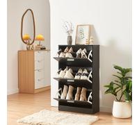 Zapatero sykkylven con 3 puertas 103x60x24 cm - negro [en.casa]